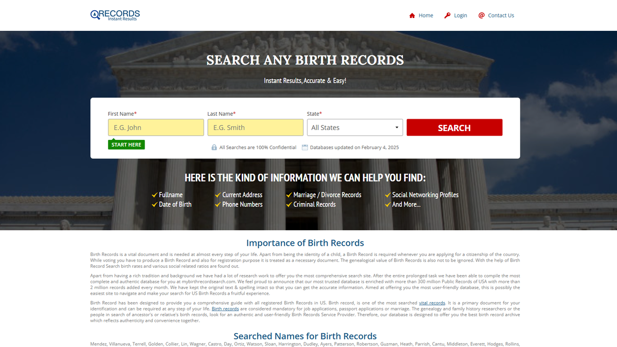 Birth Records Search, Public Birth Records Online