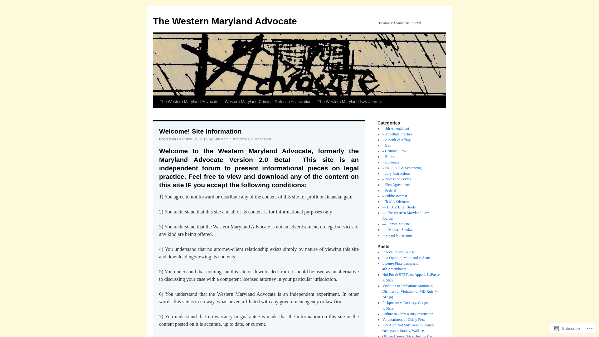 The Western Maryland Advocate | Because I