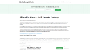 Abbeville County Jail Roster Lookup, SC, Inmate Search